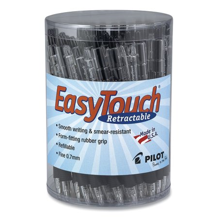 PILOT EasyTouch Ballpoint Pen, Retractable, Fine 0.7 mm, Black Ink, Clear Barrel, 36PK 54058